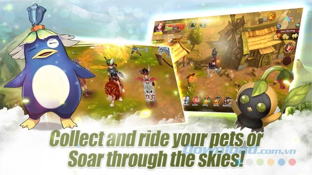 Thu thập thú cưng để cưỡi hoặc bay lên bầu trời