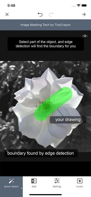 Chọn phần đối tượng, ứng dụng sẽ tự phát hiện ranh giới