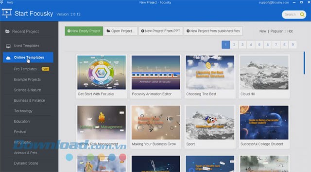 Kho mẫu đa dạng của Focusky