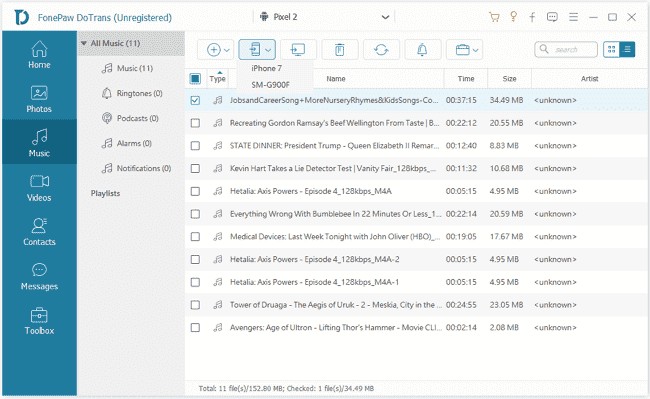 FonePaw DoTrans hỗ trợ xuất nhạc