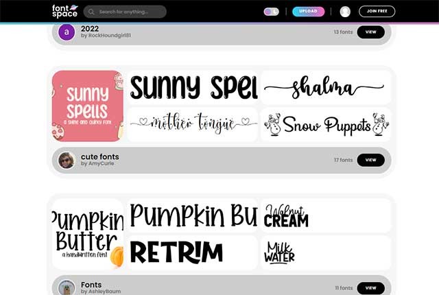 Font Space có giao diện trực quan với hơn 64.000 phông chữ miễn phí để bạn lựa chọn