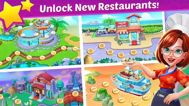 Kiếm đủ sao để mở khóa thêm nhiều nhà hàng mới trên khắp thế giới trong Food Diary