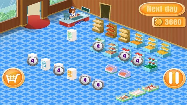 Quản lý siêu thị vui vẻ trong game Food Supermarket Sim 2