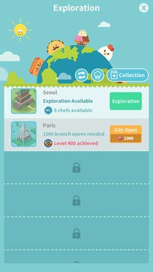 Mở chi nhánh tại các thành phố nổi tiếng thế giới trong game Foodpia cho Android