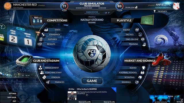 Tìm hiểu và quản lý mọi khía cạnh về bóng đá trong game Football Club Simulator