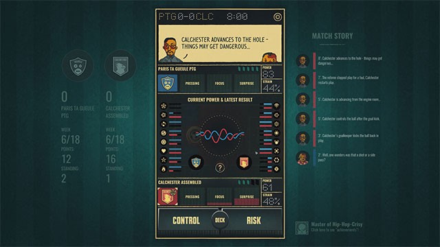 Quản lý 1 đội bóng đang xuống hạng trong game Football Drama