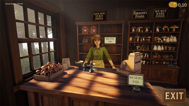 Bán nấm tại cửa hàng Forager's Finds để mở khóa đặc quyền, nâng cấp