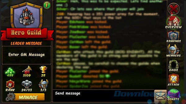 Tính năng hội nhóm của Forge of Gods (RPG)