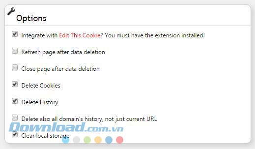 Xóa mọi dữ liệu về website