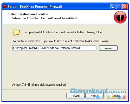 Chọn thư mục cài đặt
