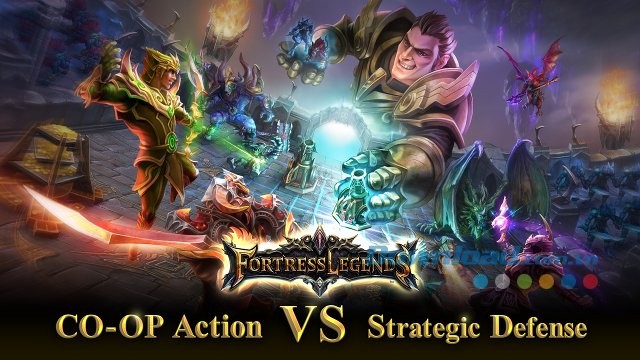 Chiến đấu tổ đội kết hợp phòng thủ trong game Fortress Legends