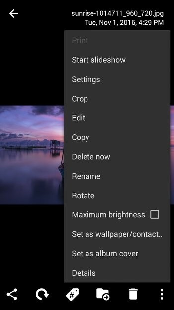 Đổi tên, xóa hoặc xoay ảnh