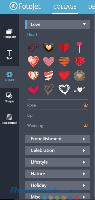 Các lựa chọn clipart