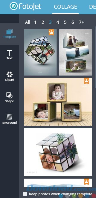 Các mẫu template đa dạng