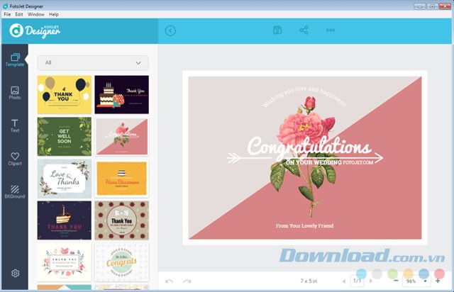 Giao diện FotoJet Designer