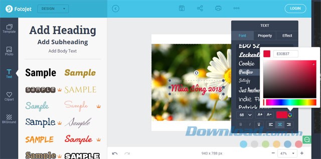 Chèn chữ vào ảnh