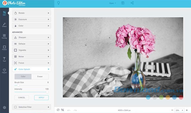 Fotojet Photo Editor sở hữu nhiều công cụ sửa ảnh mạnh mẽ