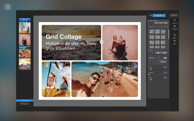 Ghép ảnh với hàng trăm template có sẵn trong Fotor app