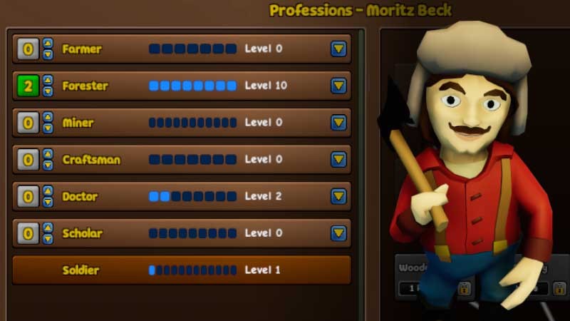 Các lựa chọn nghề nghiệp trong Founders' Fortune