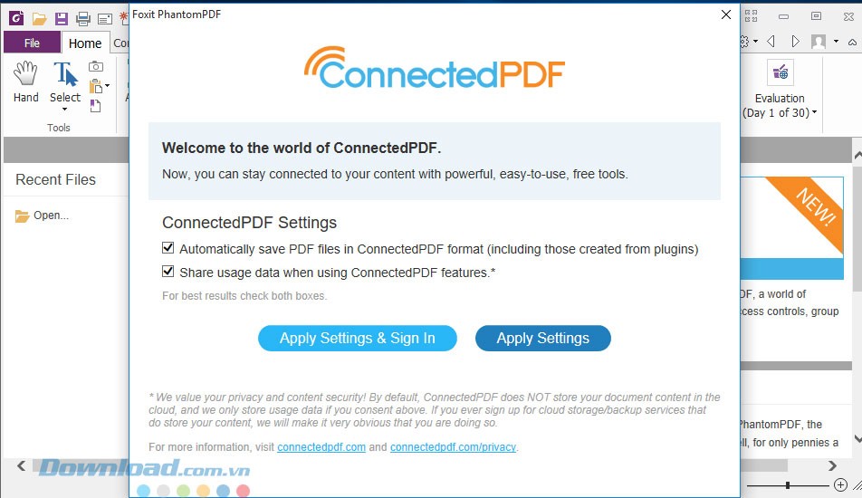 Tính năng ConnectedPDF