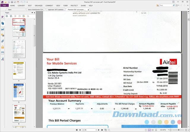 Giao diện phần mềm Foxit PhantomPDF Education