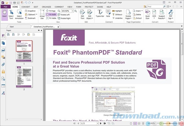Giao diện của Foxit PhantomPDF Standard