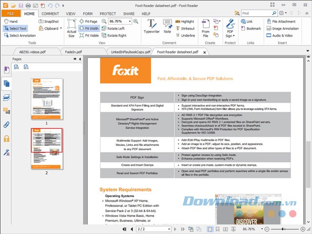Cài đặt Foxit Reader Add-on