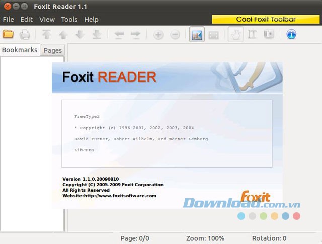 Giao diện Foxit Reader cho Linux