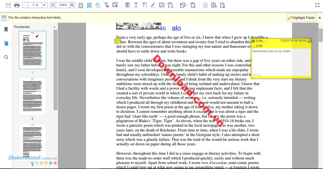 Giao diện ứng dụng Foxit WebPDF Reader