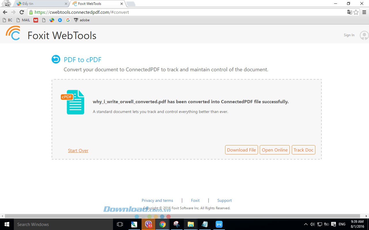 Hoàn thành chuyển đổi file