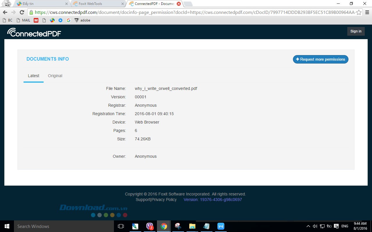 Xem thông tin về file