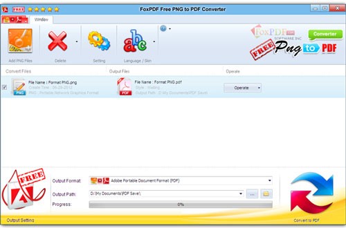 FoxPDF Free PNG to PDF Converter