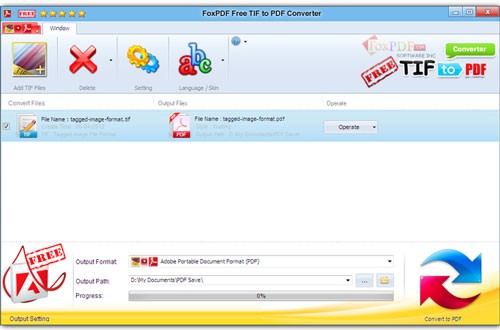 FoxPDF Free TIF to PDF Converter