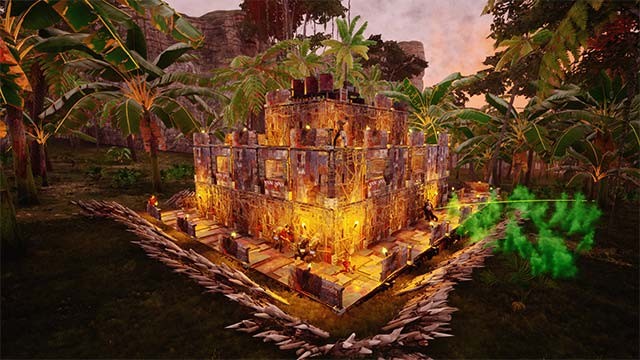 Xây dựng nơi trú ẩn an toàn để tránh xa các mối đe dọa từ động vật hoang dã, sinh vật đột biến, thời tiết...