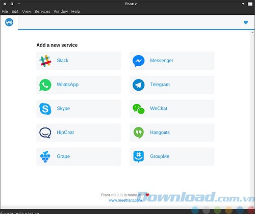 Các dịch vụ chat của Franz cho Linux