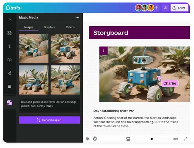 Chỉ cần viết phần mô tả vào trường nhập, hình ảnh sẽ được tự động tạo ra