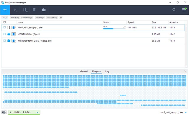 Giao diện trình tăng tốc tải xuống Free Download Manager for Mac