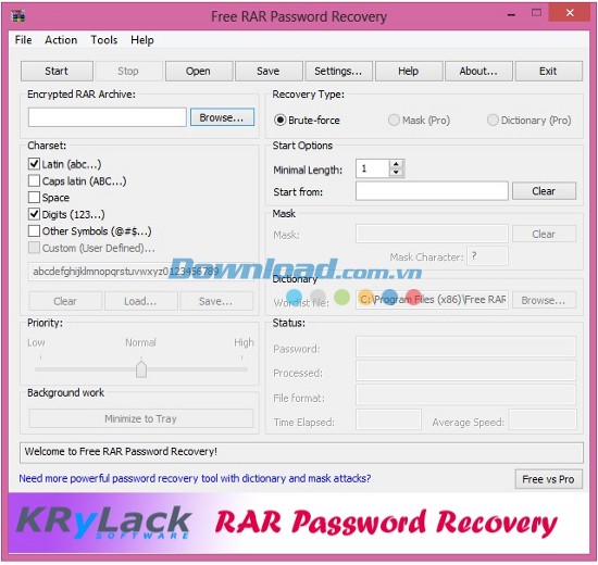 Free RAR Password Recovery