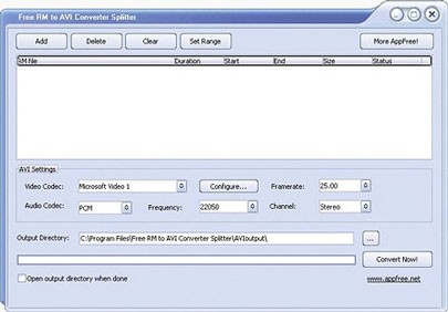 Free RM to AVI Converter Splitter