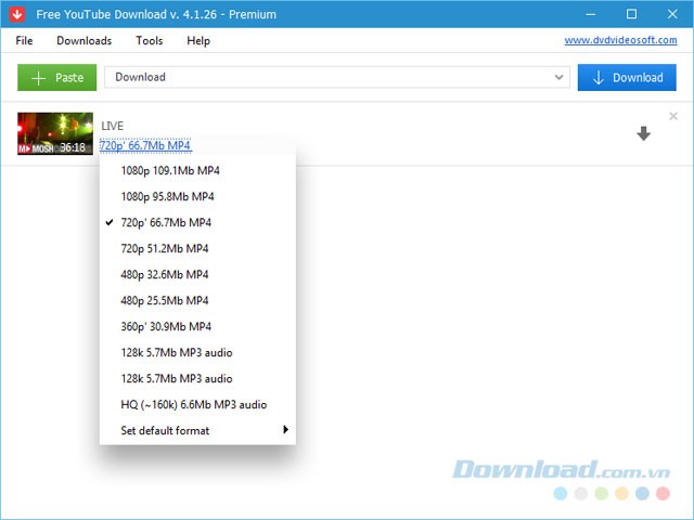 Mở chương trình Free YouTube Download