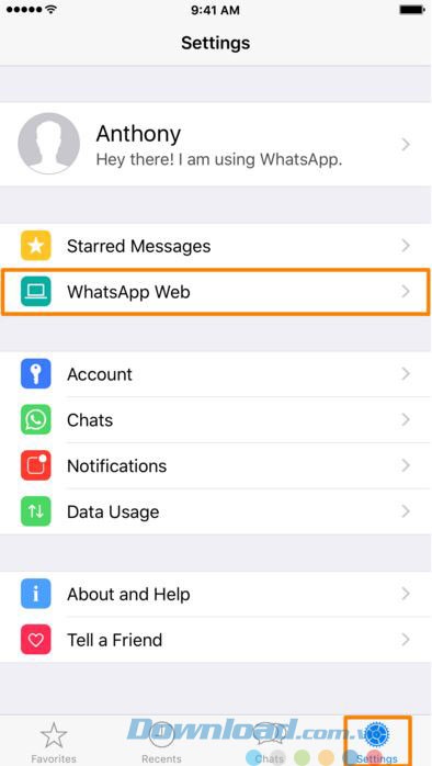 Vào mục WhatsApp Web trên điện thoại