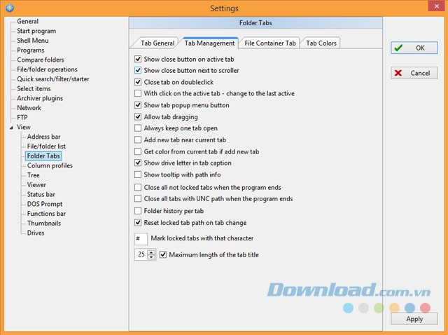 Nhiều thiết lập hữu ích