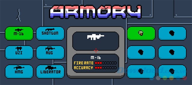 Lựa chọn vũ khí trước khi chơi game chạy vô tận Freedom