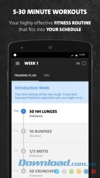 Kế hoạch tập luyện của Freeletics Bodyweight cho Android