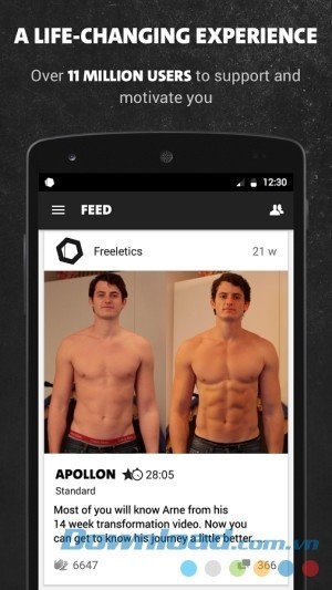Freeletics Bodyweight cho Android mang tới sự thay đổi thể chất toàn diện