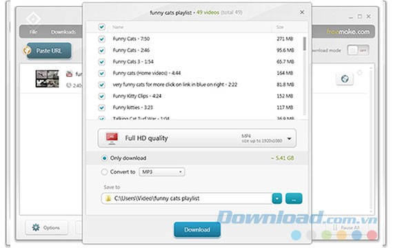 Chọn chất lượng và định dạng video