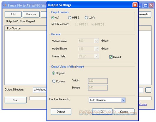Freez Flv to AVI/MPEG/WMV Converter