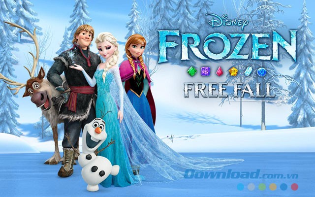 Giao diện chơi game Frozen Free Fall trên Android