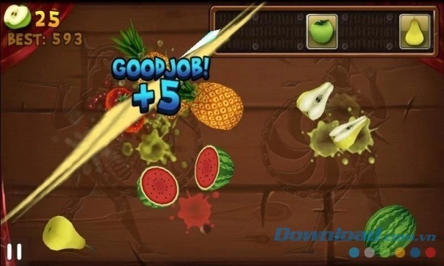 Fruit Slice cho Android có lối chơi tương tự Fruit Ninja huyền thoại