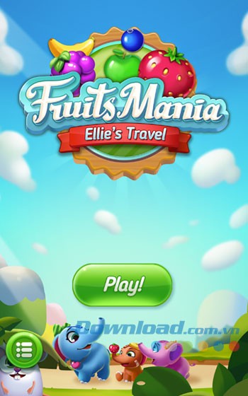 Giao diện chơi game Fruits Mania: Elly's Travel